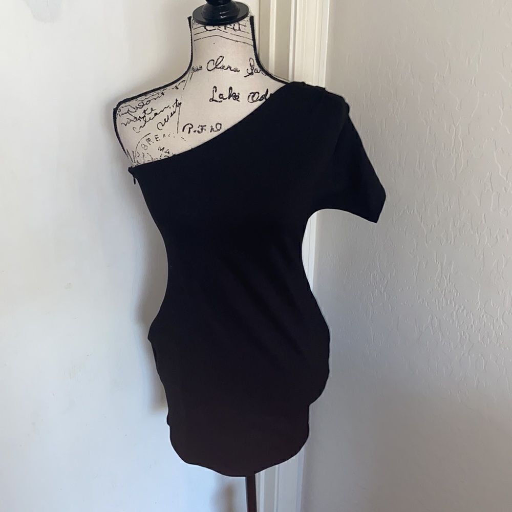 Tobi Black One Shoulder Dress Club Event Feminine Bodycon Vegas Miami Party LBD